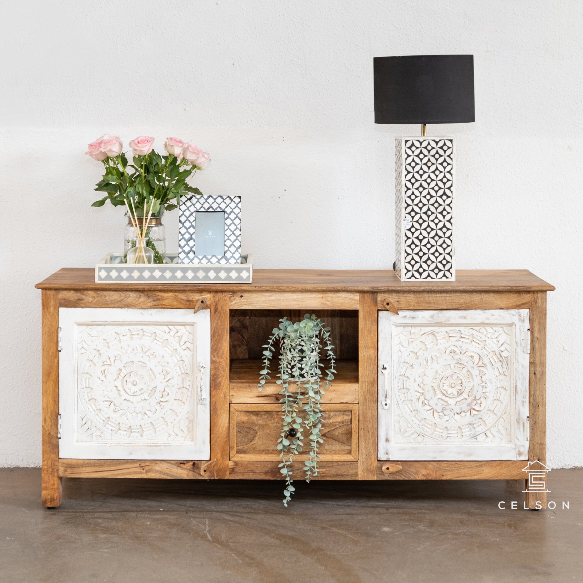 Rome Hand Carved Wooden TV Cabinet