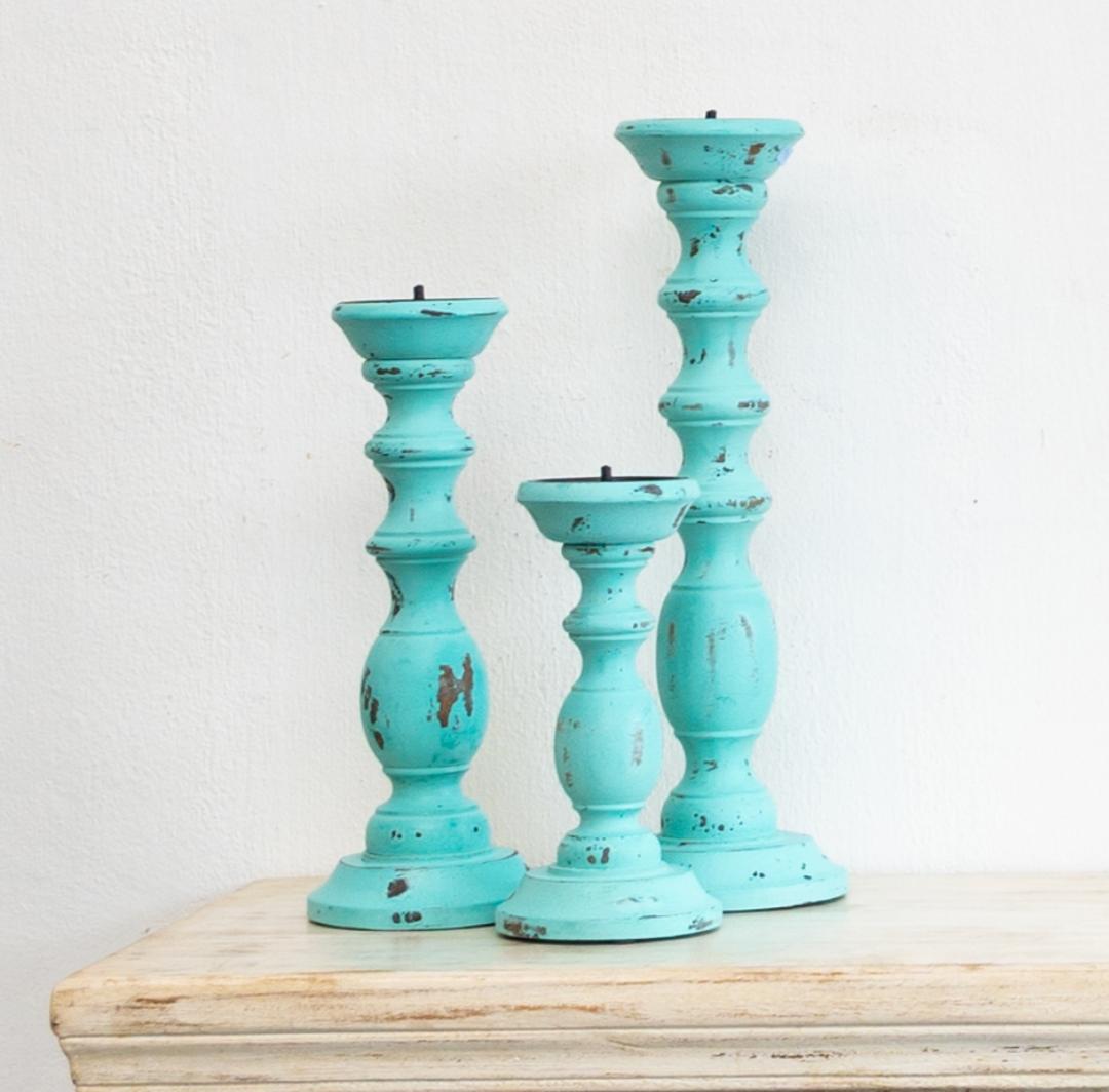 Jenna Hand Carved Candle Holder