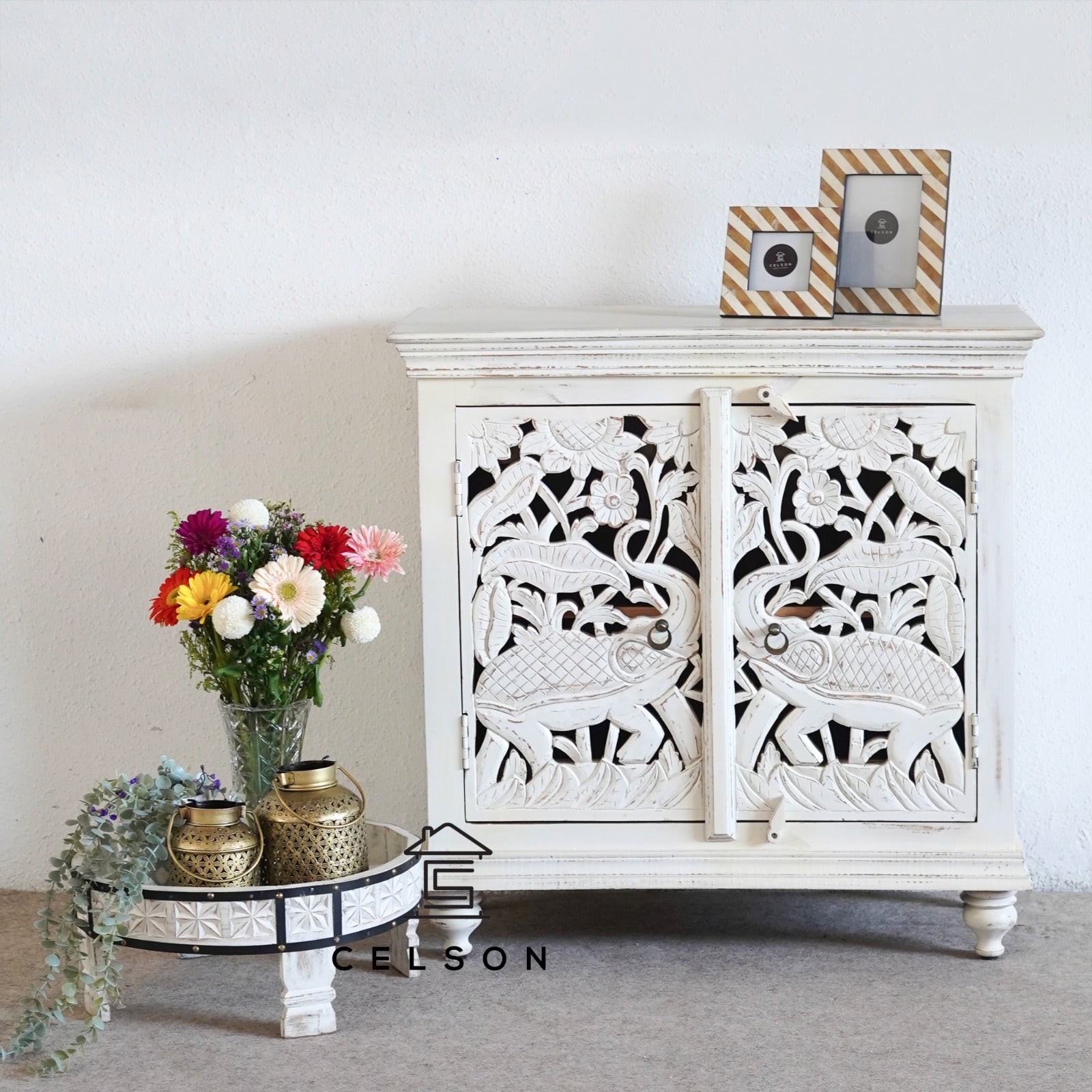 Palmer Carved Wooden Chest