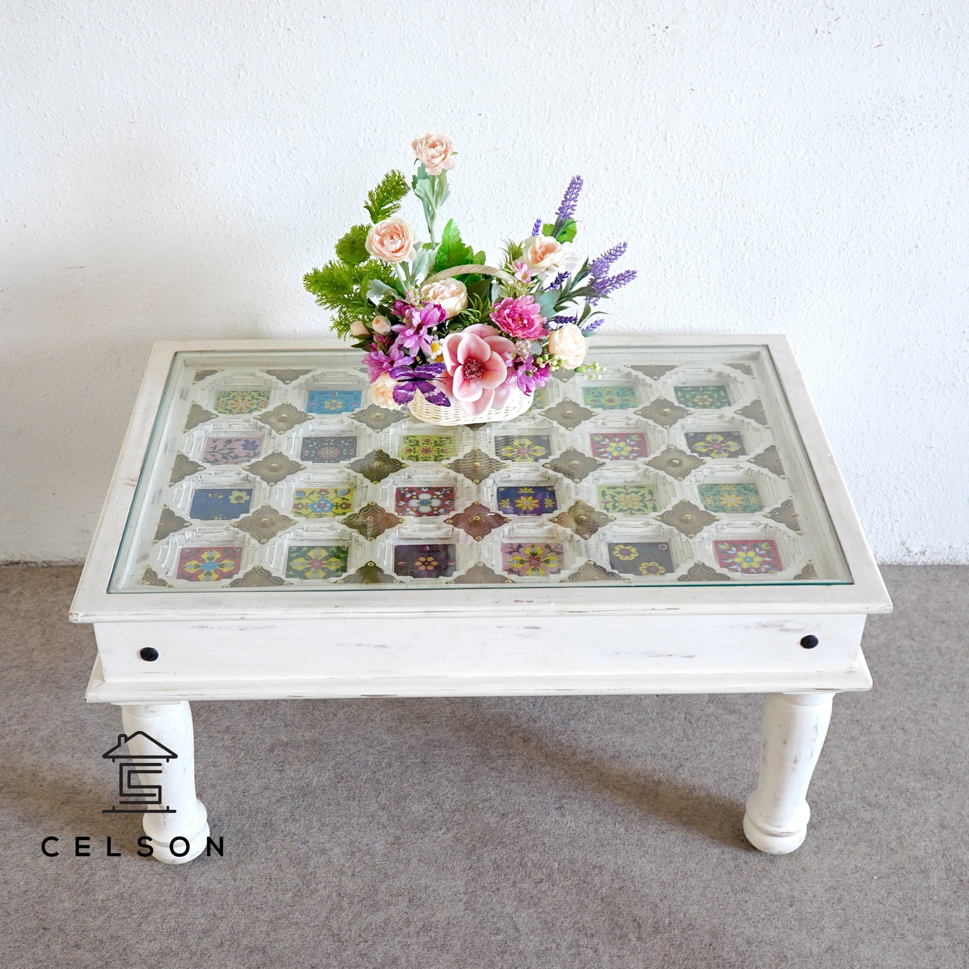 Louis Carved Tile Coffee Table