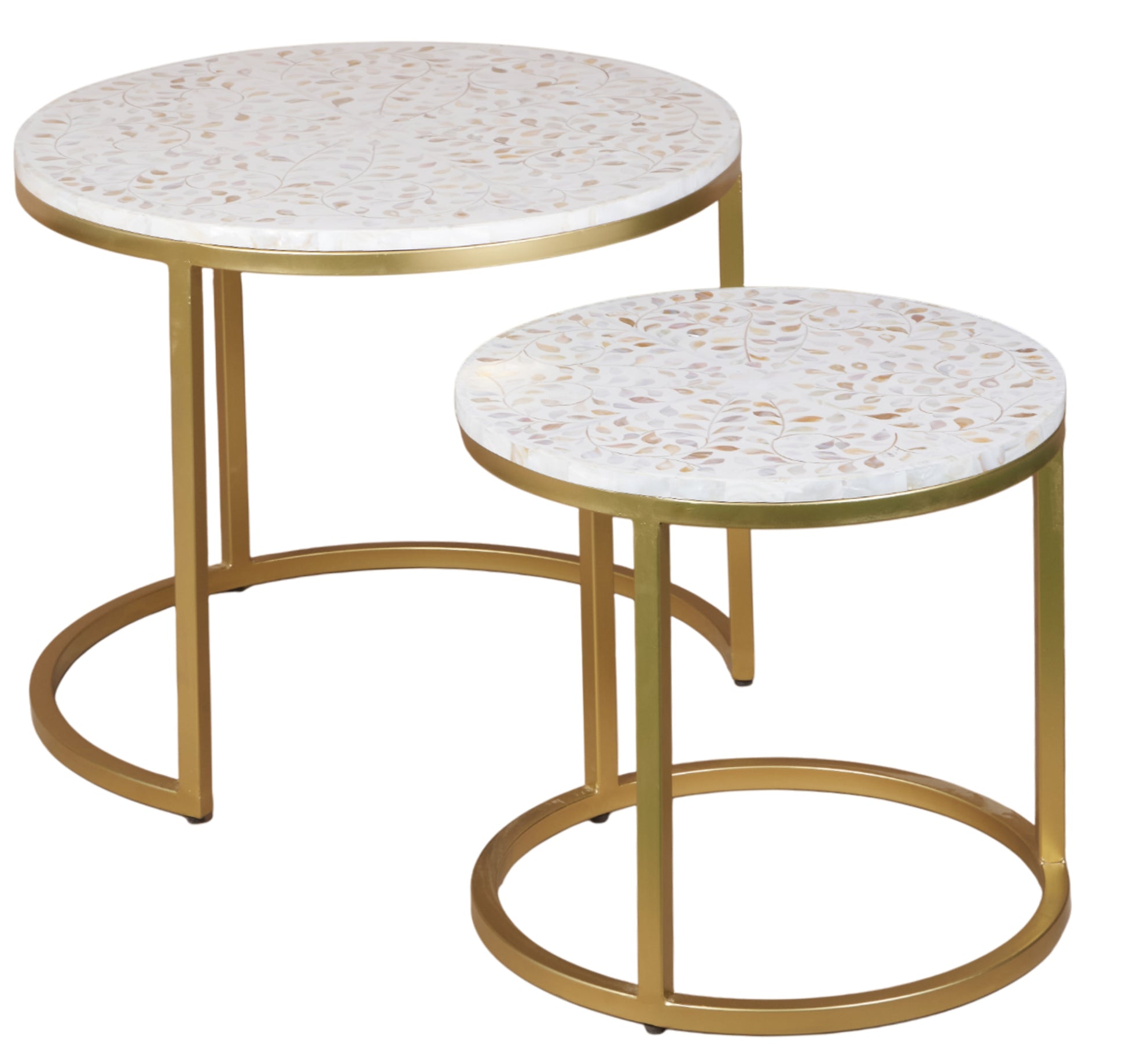 Veylor Mother of Pearl Inlay Nesting Coffee Table