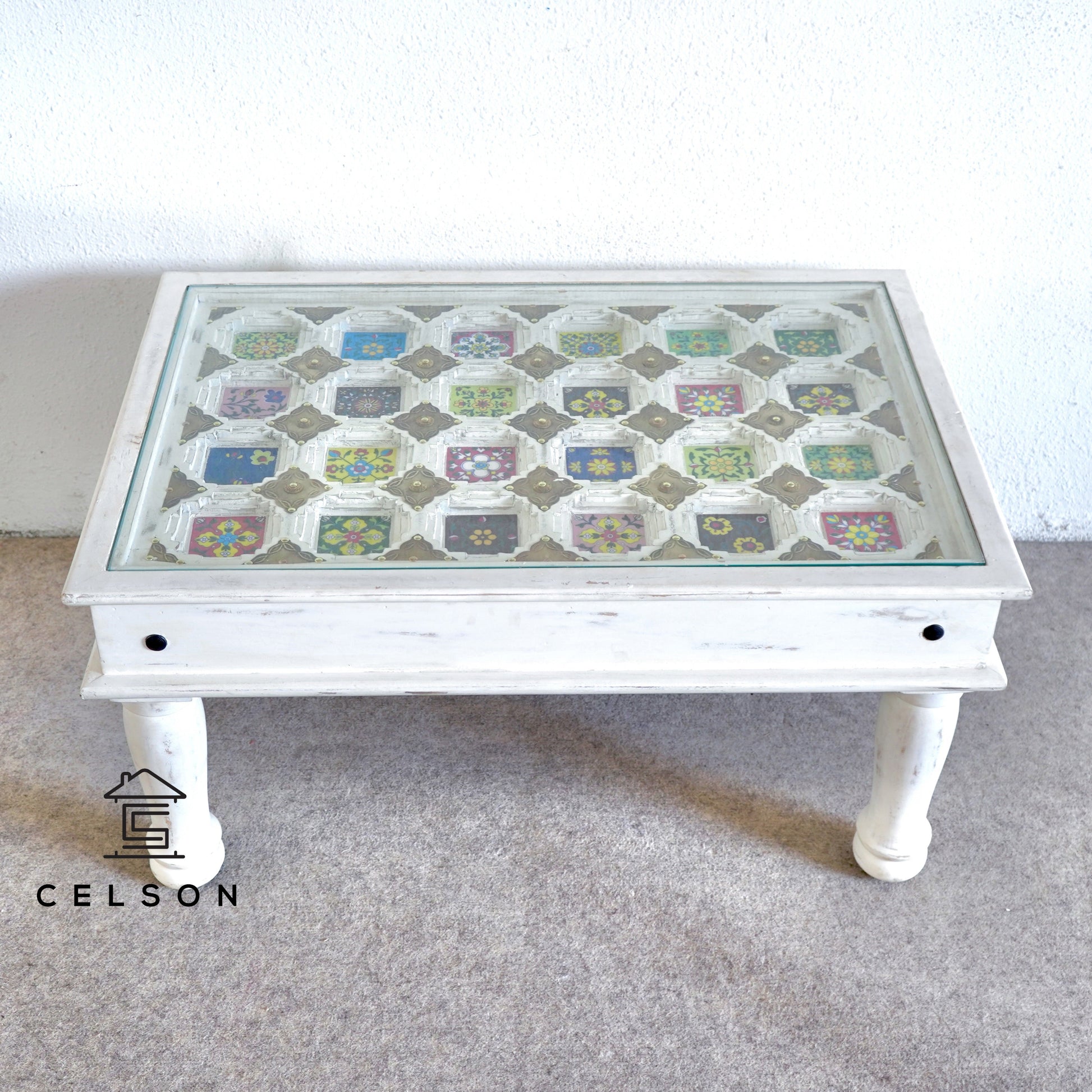 Louis Carved Tile Coffee Table