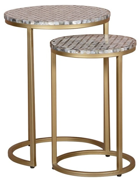 Miranda Mother of Pearl Inlay Nesting Table
