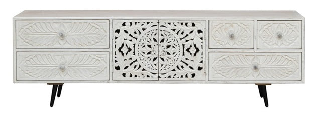 Emma Hand Carved wooden TV Cabinet