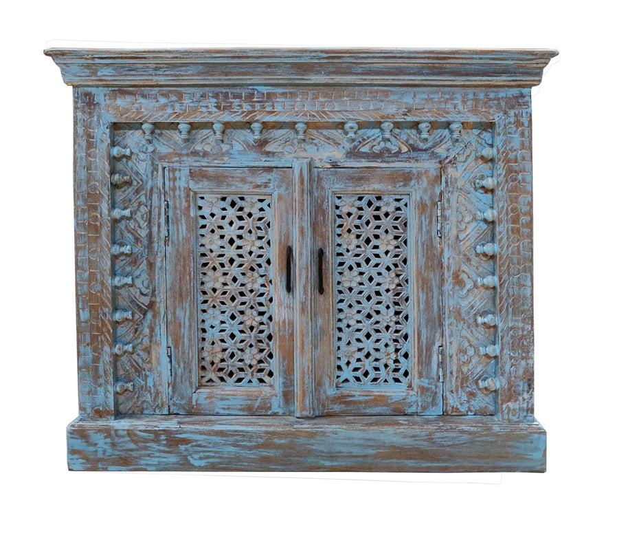 Kavin Carved Wooden Chest