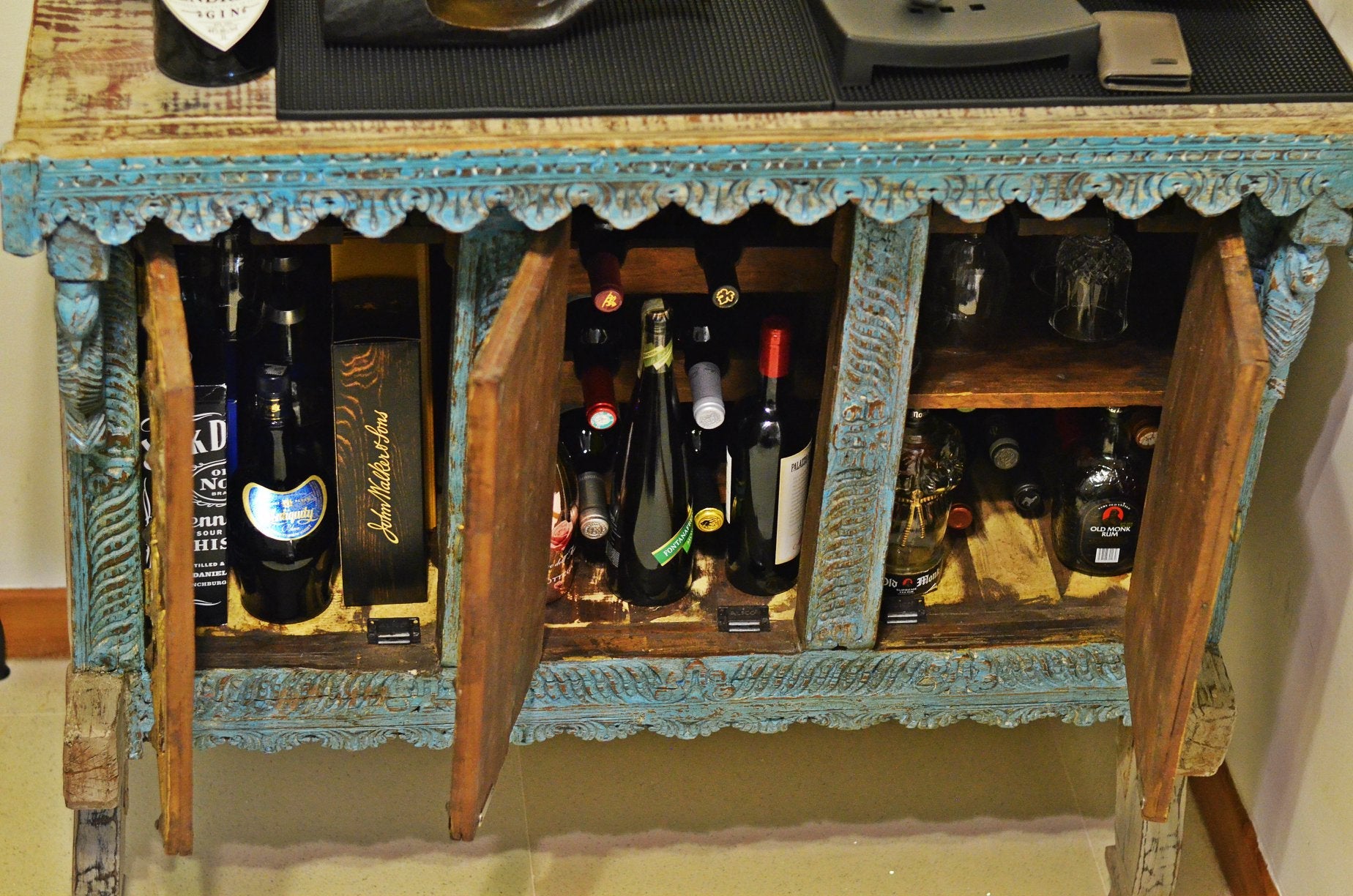 Donnis Damchiya Wooden Bar Cabinet