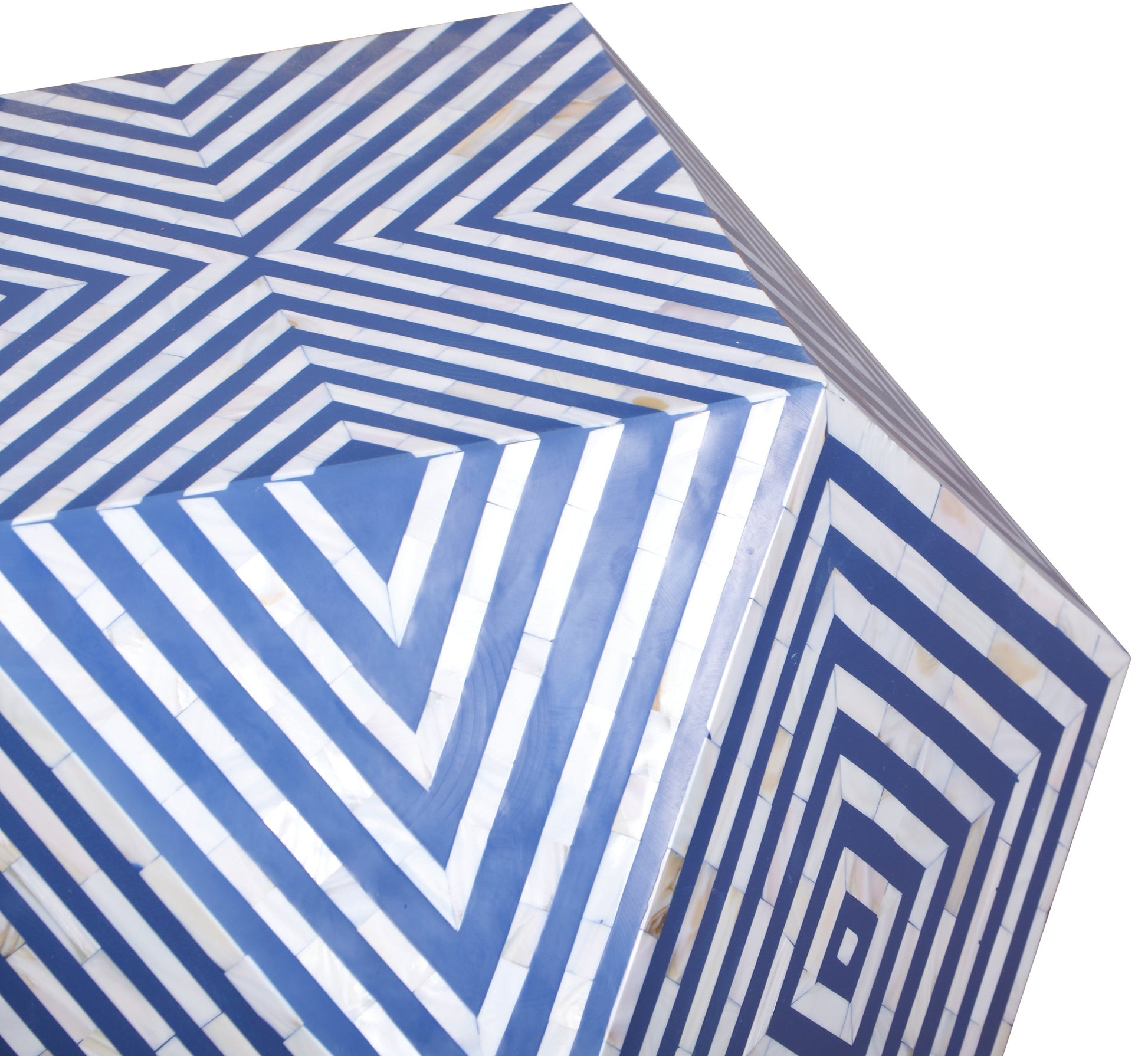 Charles Mother of Pearl Inlay Diamond Stool