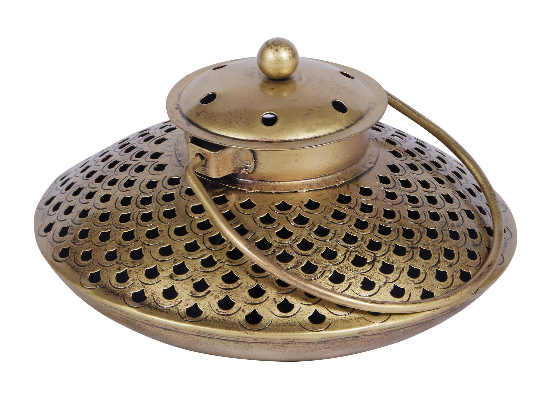 Fish Antique Brass Lantern