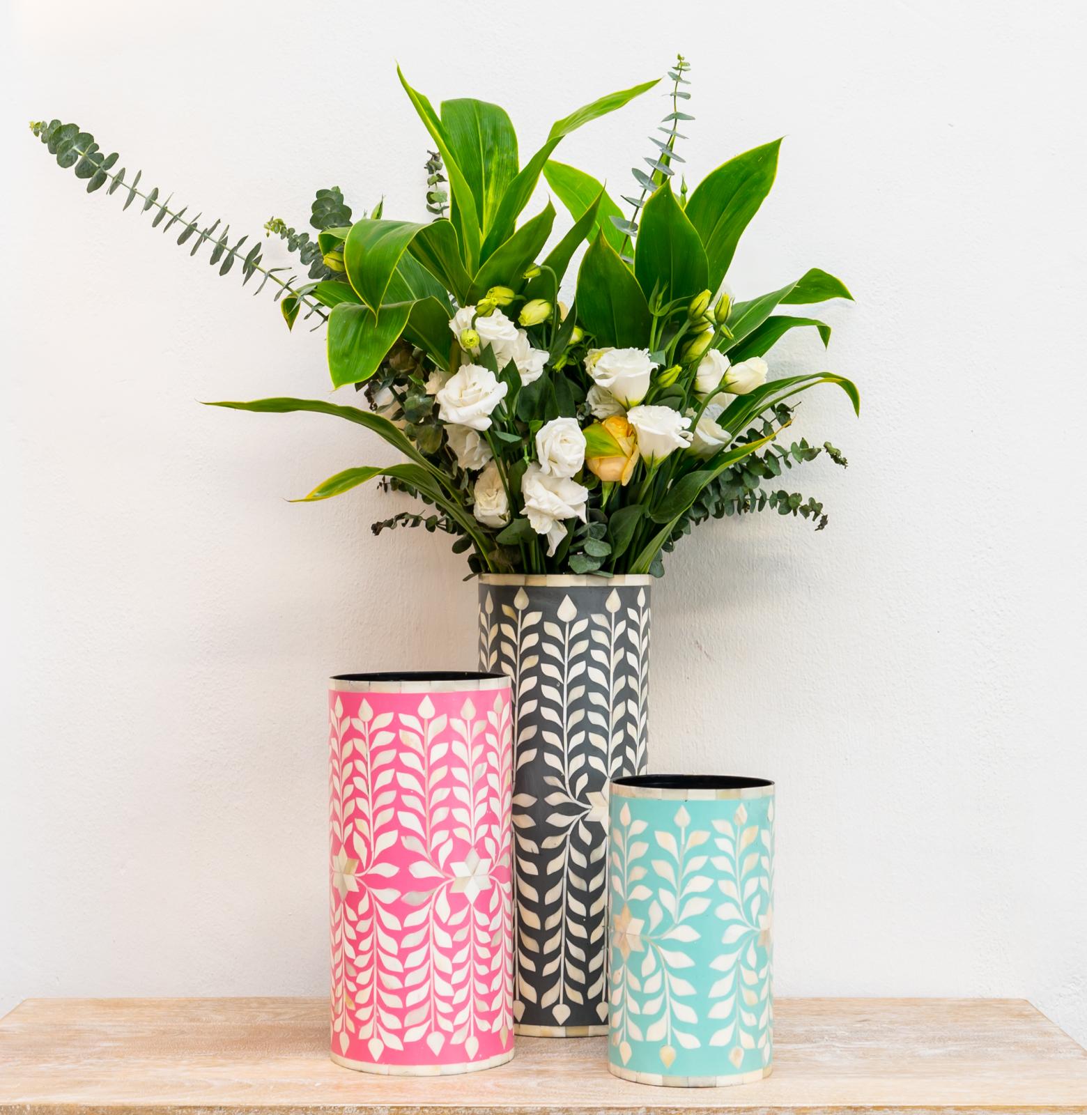 Olin Bone Inlay Flower Vase