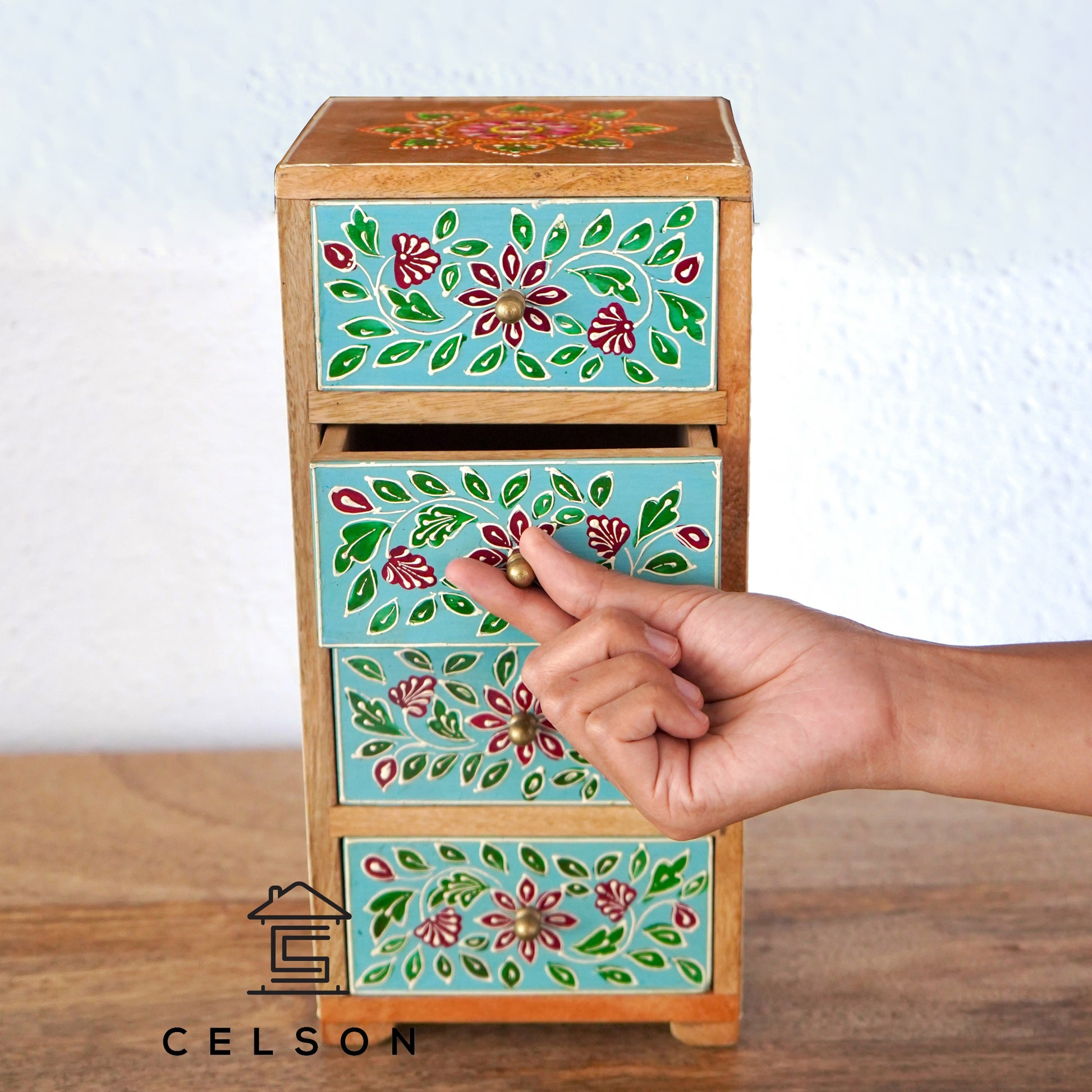 Suhana Carved Wooden Chest of Drawer