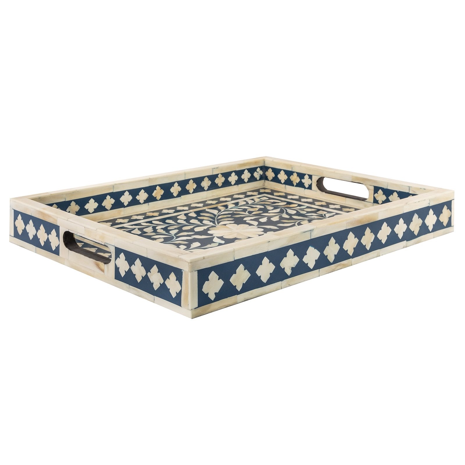 Ben Bone Inlay Tray with Floral Pattern