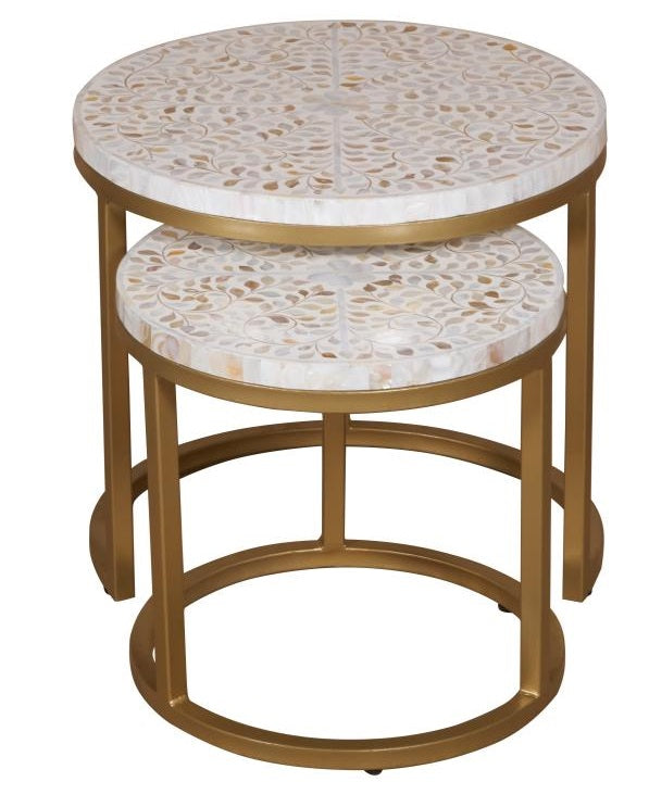Tia Mother Of Pearl Inlay Nesting Coffee Table