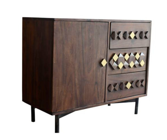 Bush Carved Chest of Drawer with Mirror