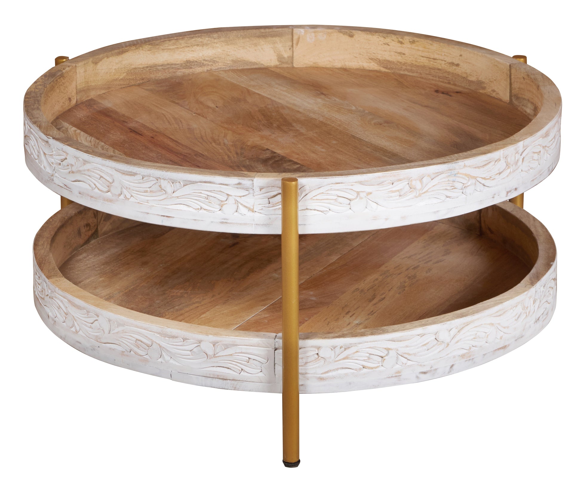 Lesley Carved Wooden Coffee Table