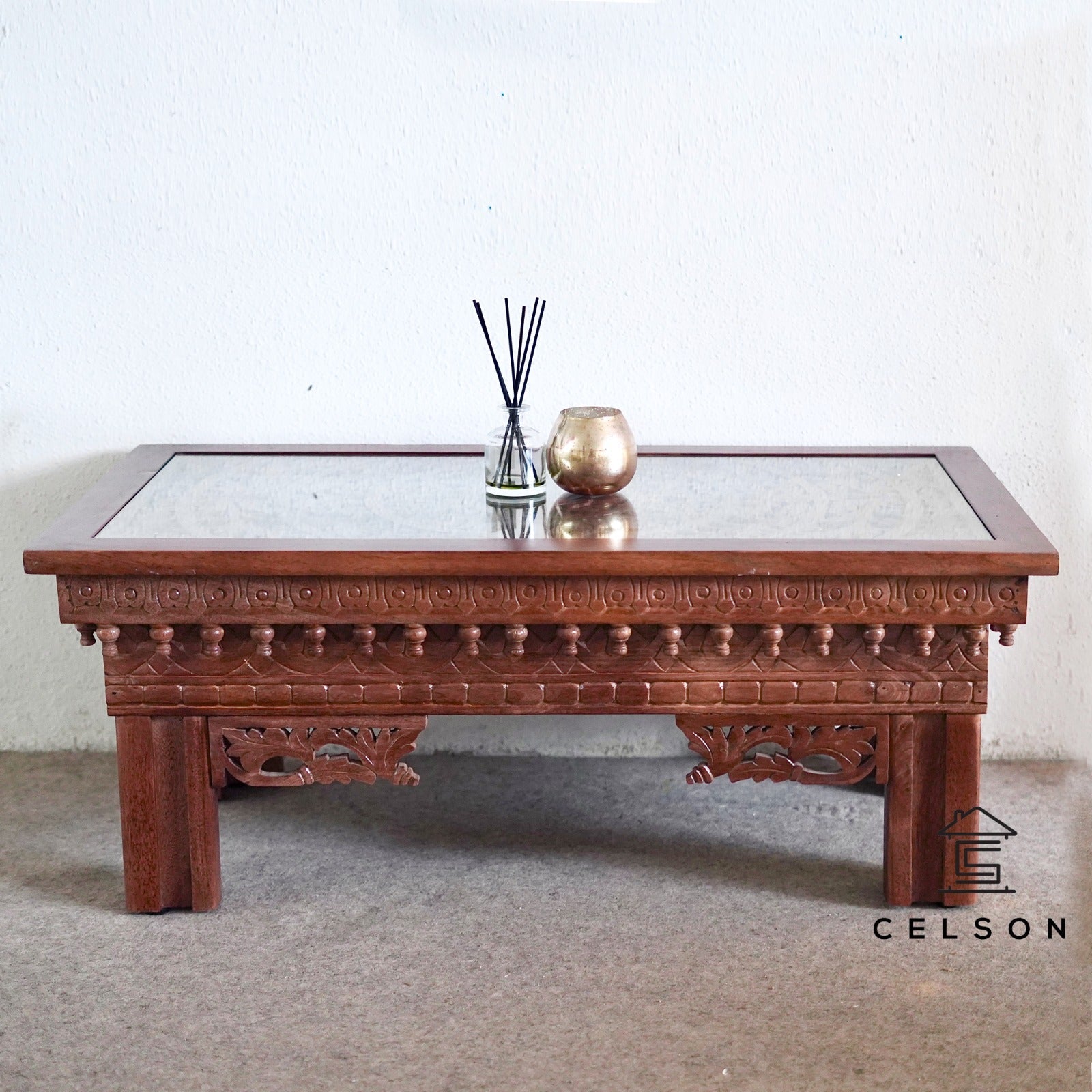 Travis Carved Coffee Table