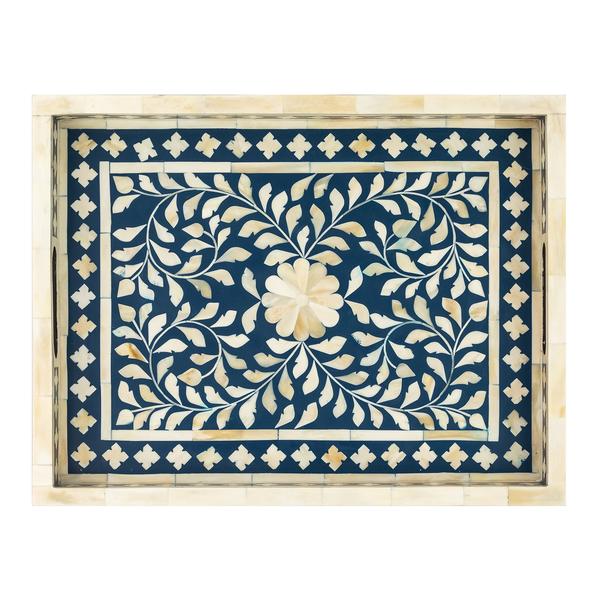 Ben Bone Inlay Tray with Floral Pattern