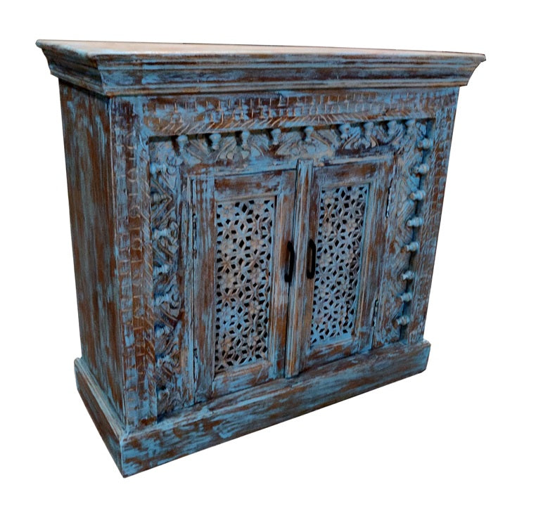 Kavin Carved Wooden Chest
