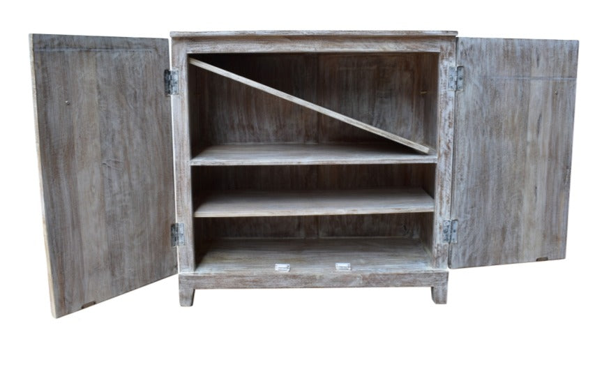 Kaye Hand Carved Wooden Shoe Cabinet