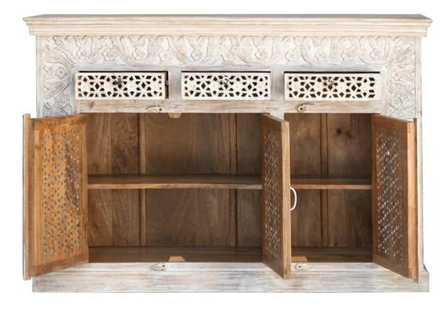 Moon Wooden Hand Carved Sideboard