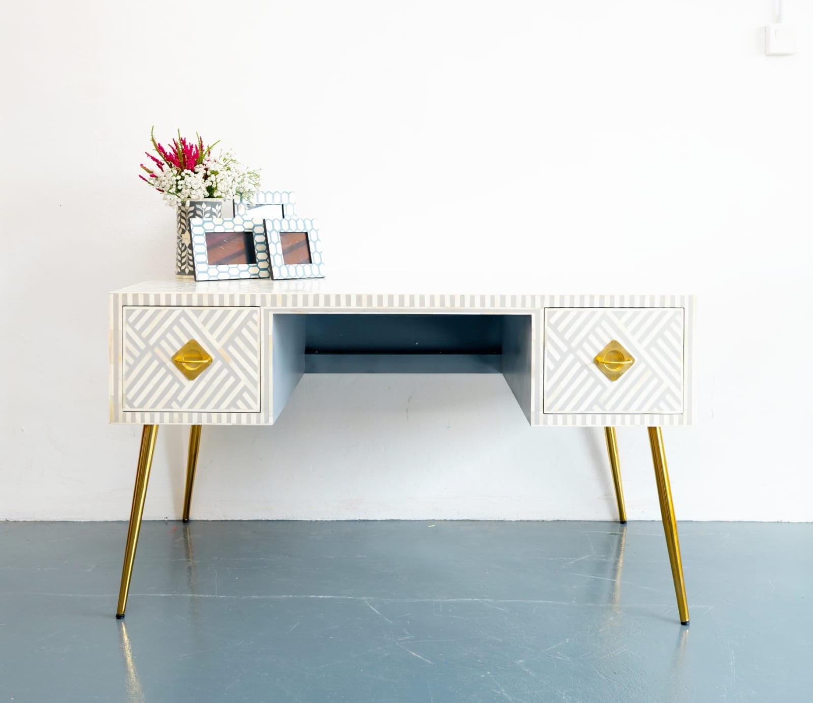 Elli Bone Inlay Work Desk & Chair