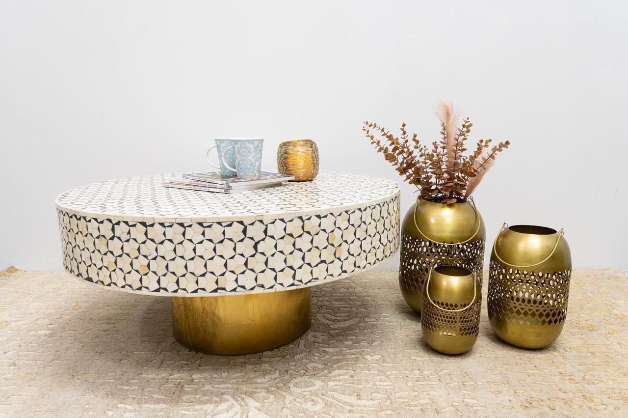 Chrissy Bone Inlay Coffee Table