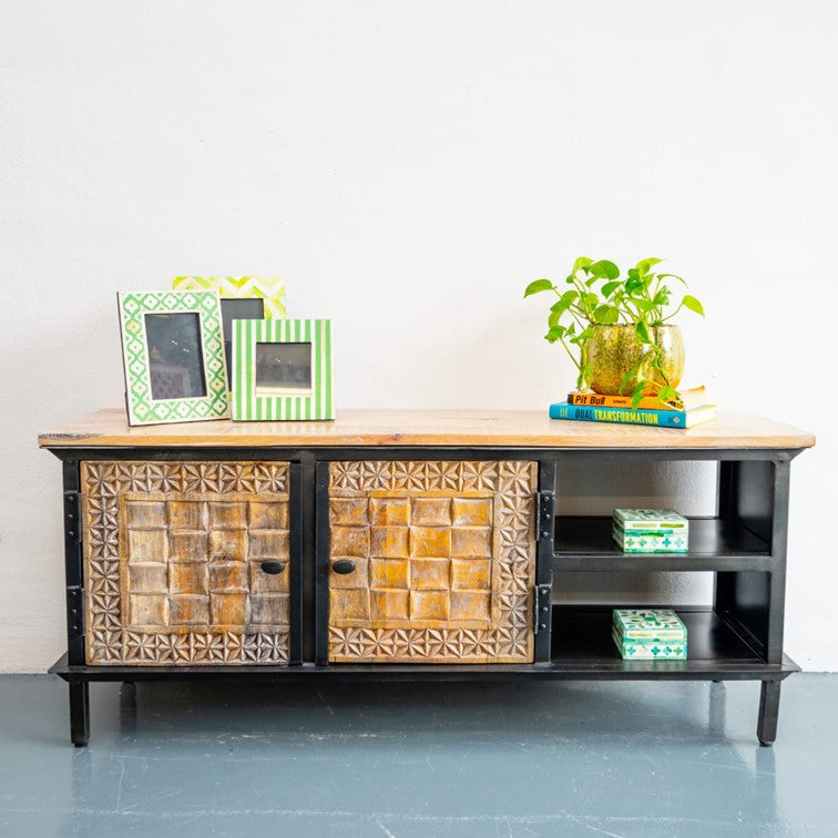 Austin Hand Carved Wooden TV Cabinet