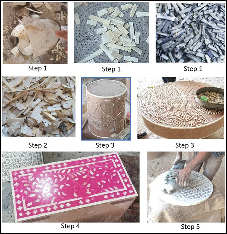 Raisha MOP Inlay Stool