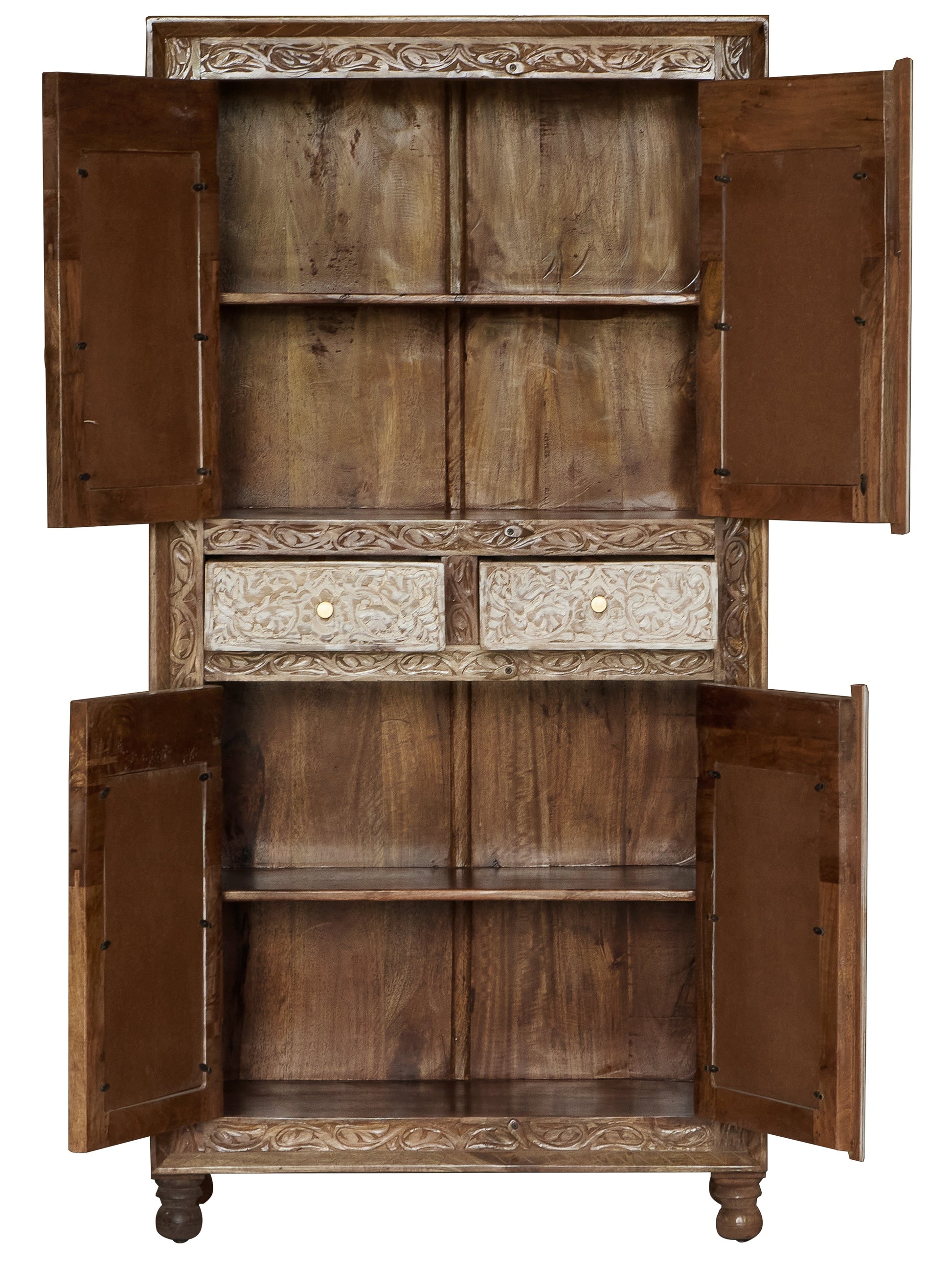 Emory Hand Carved Wooden Cupboard