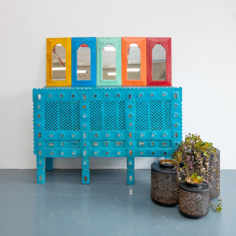 Susan Hand Carved Wooden Console Table