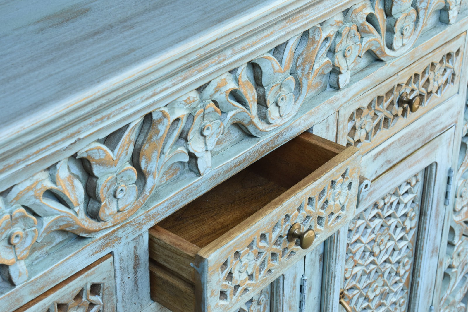 Amora Hand Carved Wooden Sideboard