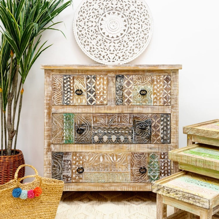 Josh Carved Chest of Drawer