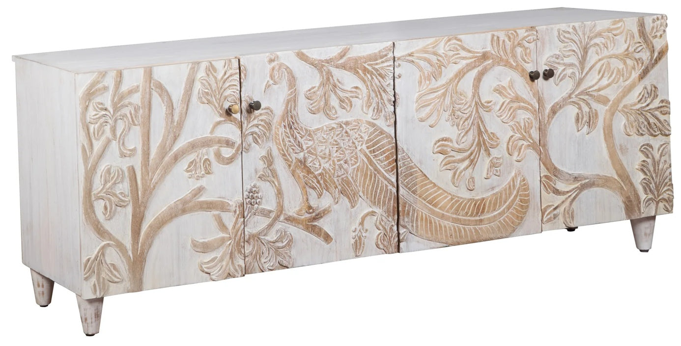 Yuvi Hand Carved Wooden TV Console