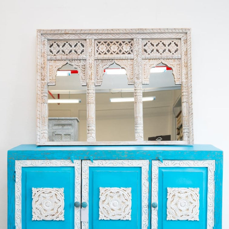 Joyce Carved Wooden Mirror