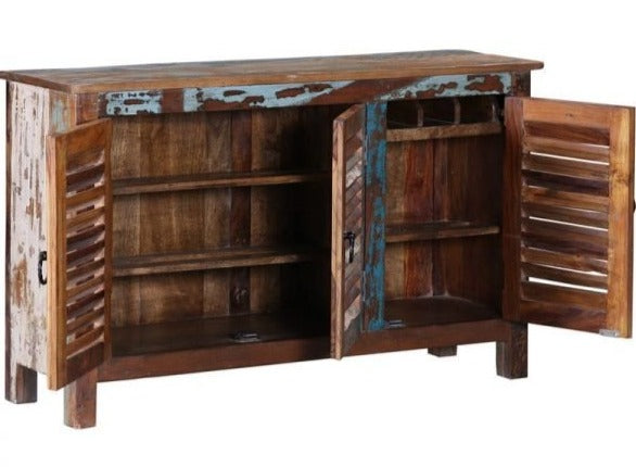 Mika Hand Carved Wooden Shoe Cabinet