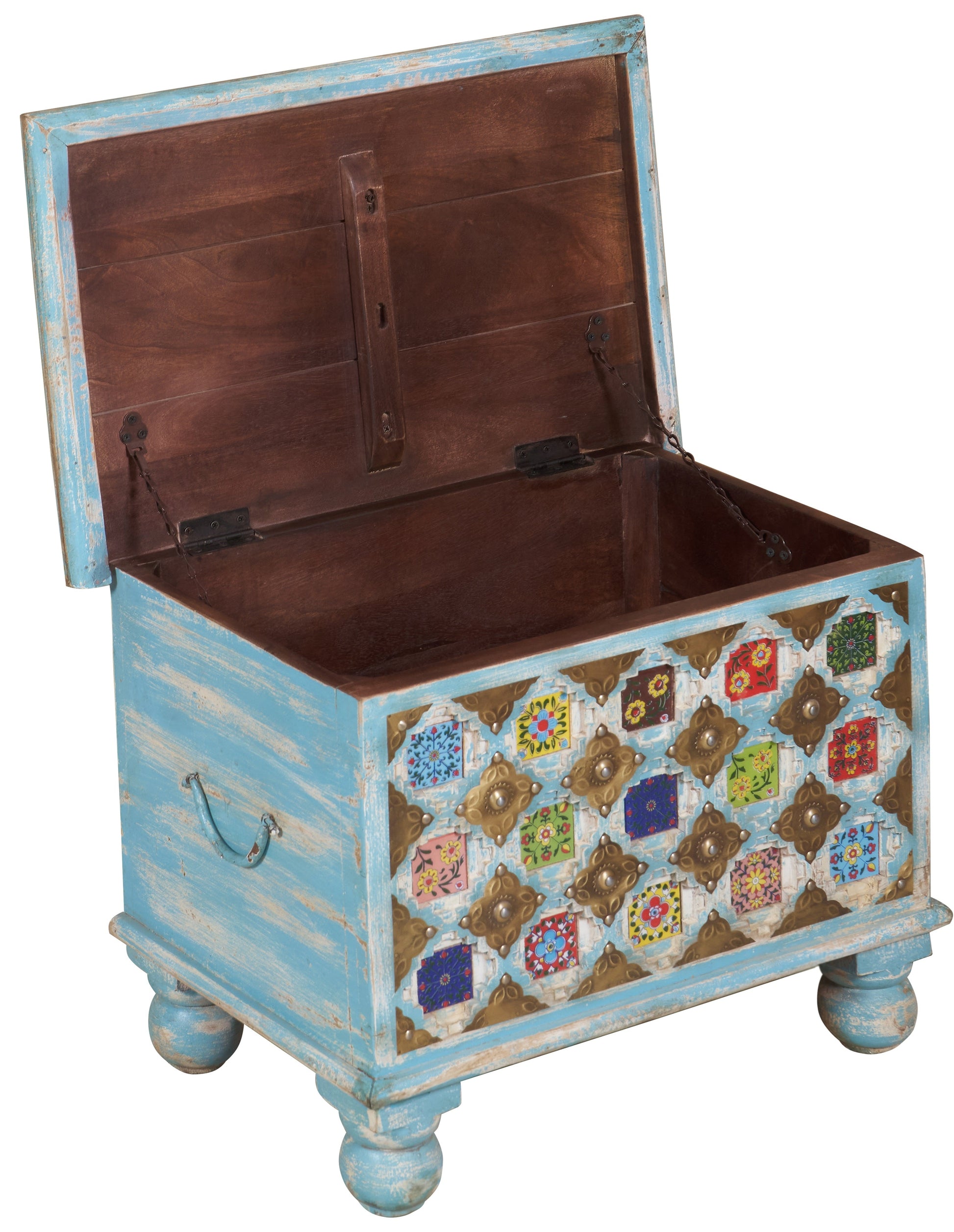 Zoya Carved Tile Storage Trunk