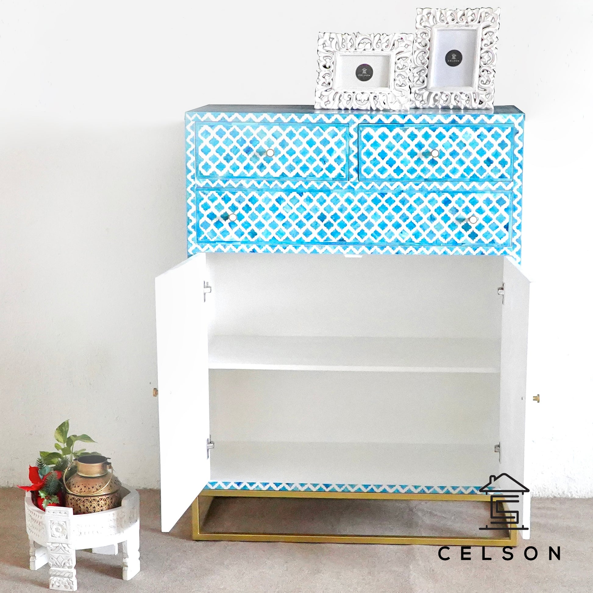 Hazel Bone Inlay Cabinet