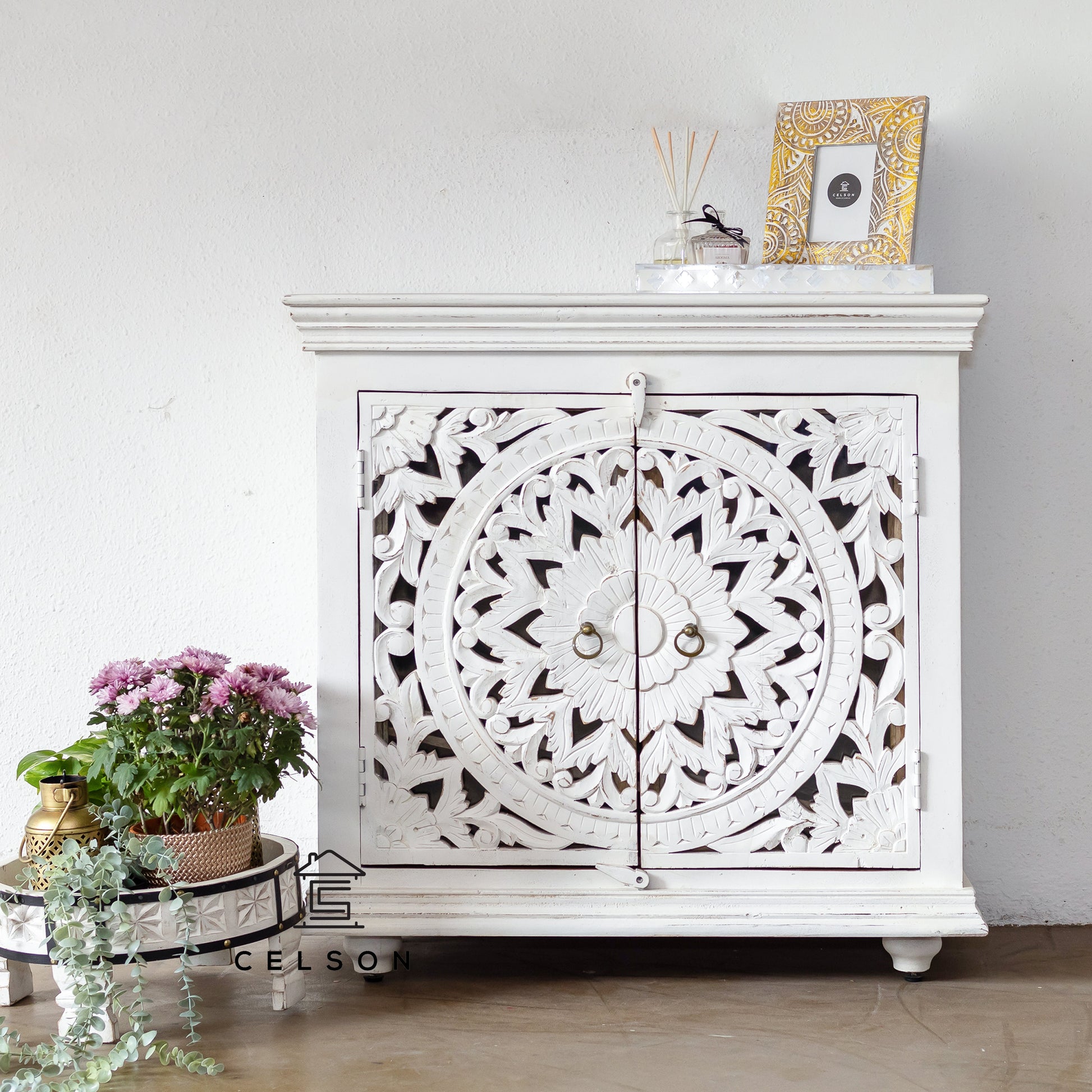 Aarushi Carved Wooden Cabinet