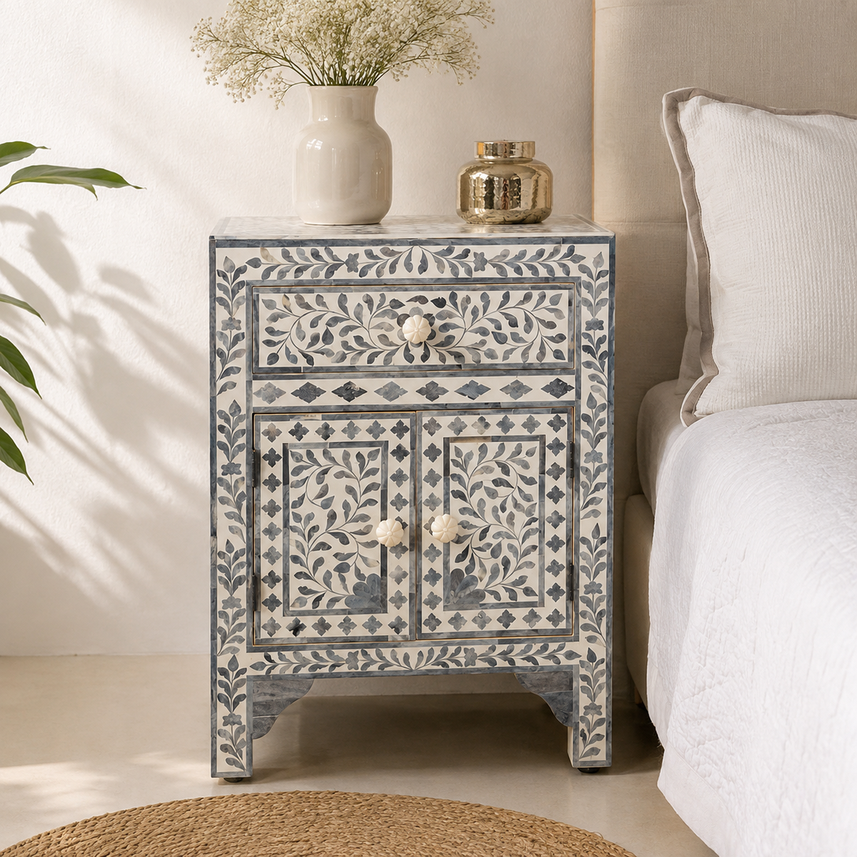 Marlon Bone Inlay Bedside