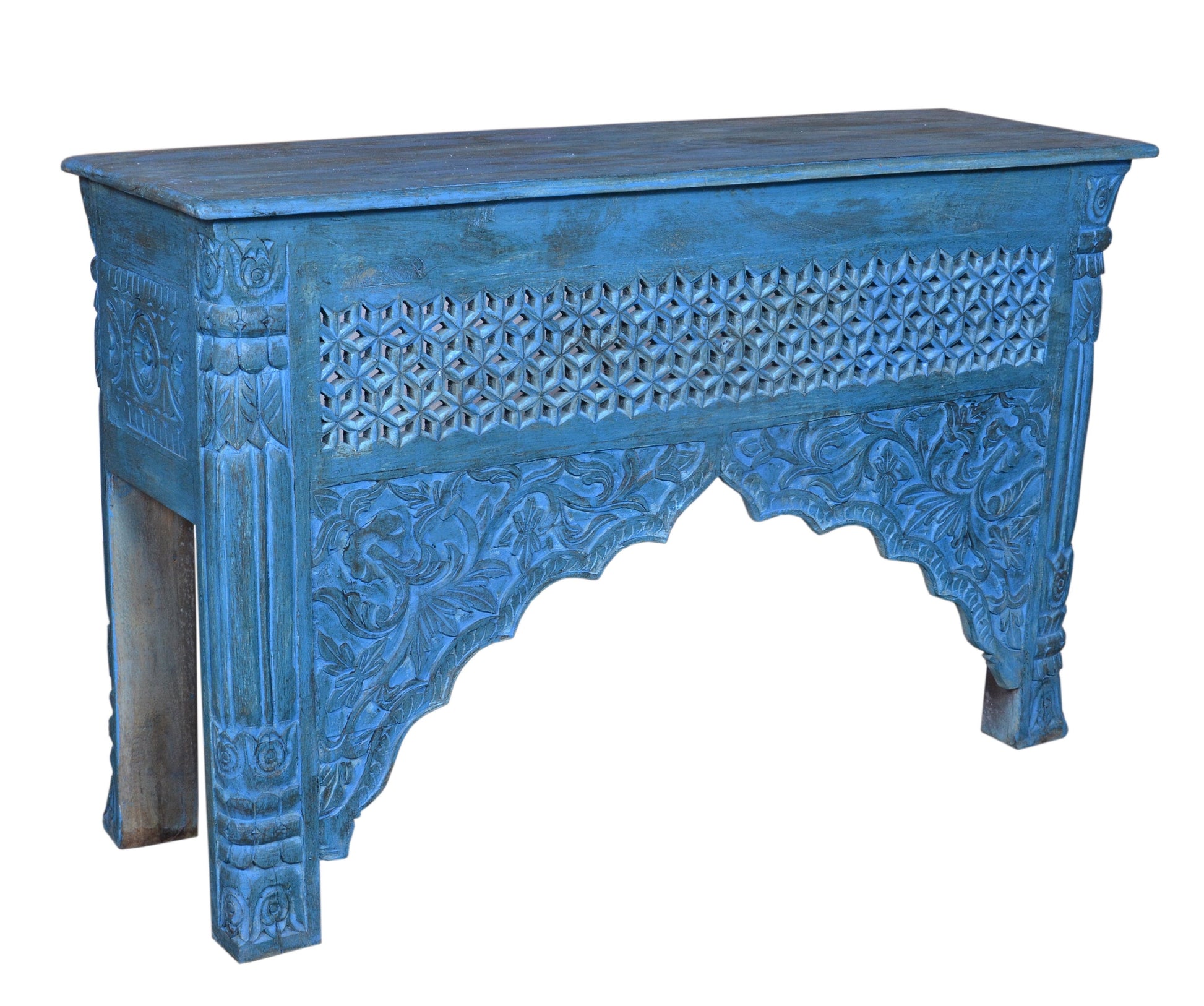 Royal Hand Carved Wooden Console Table
