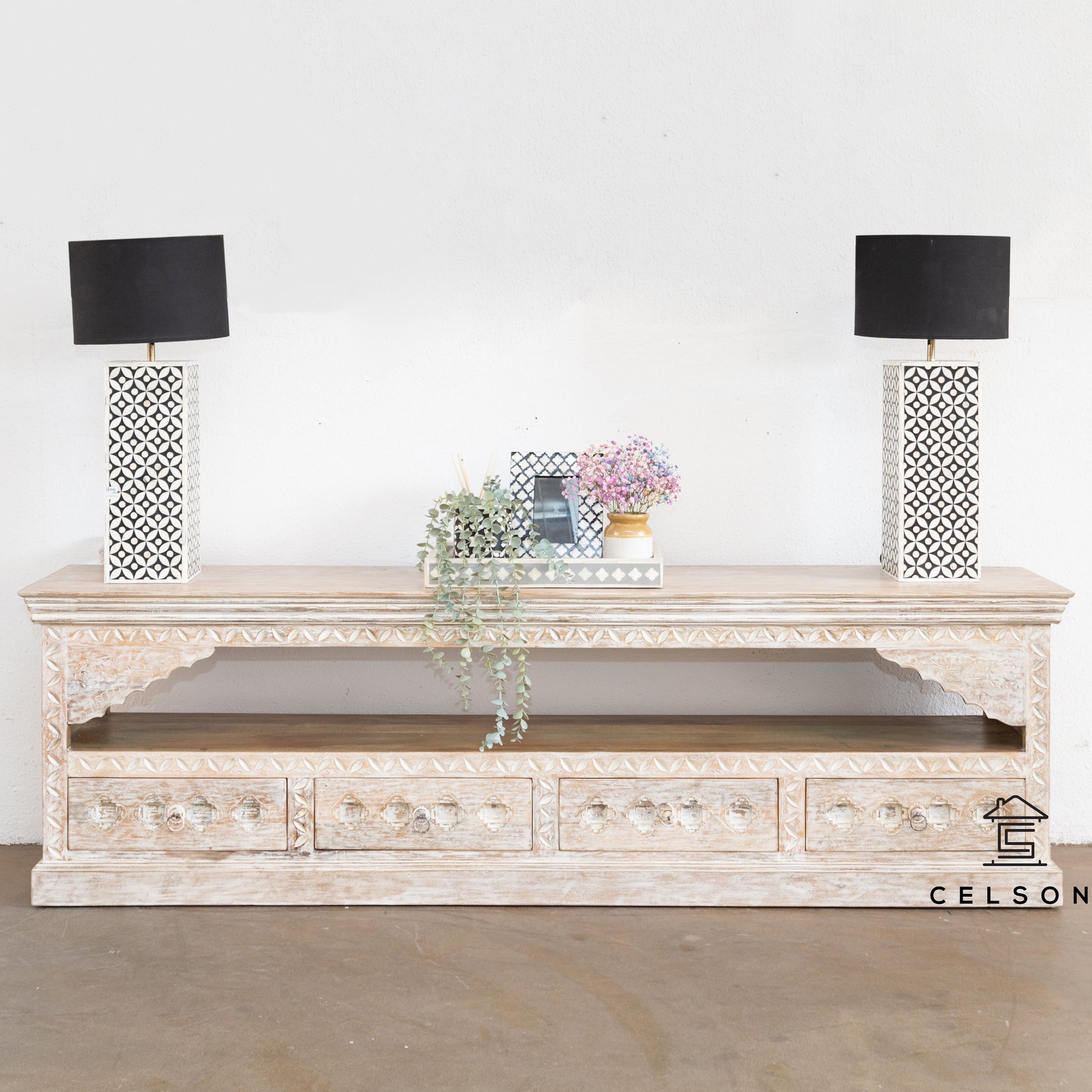 Jenn Hand Carved TV Cabinet