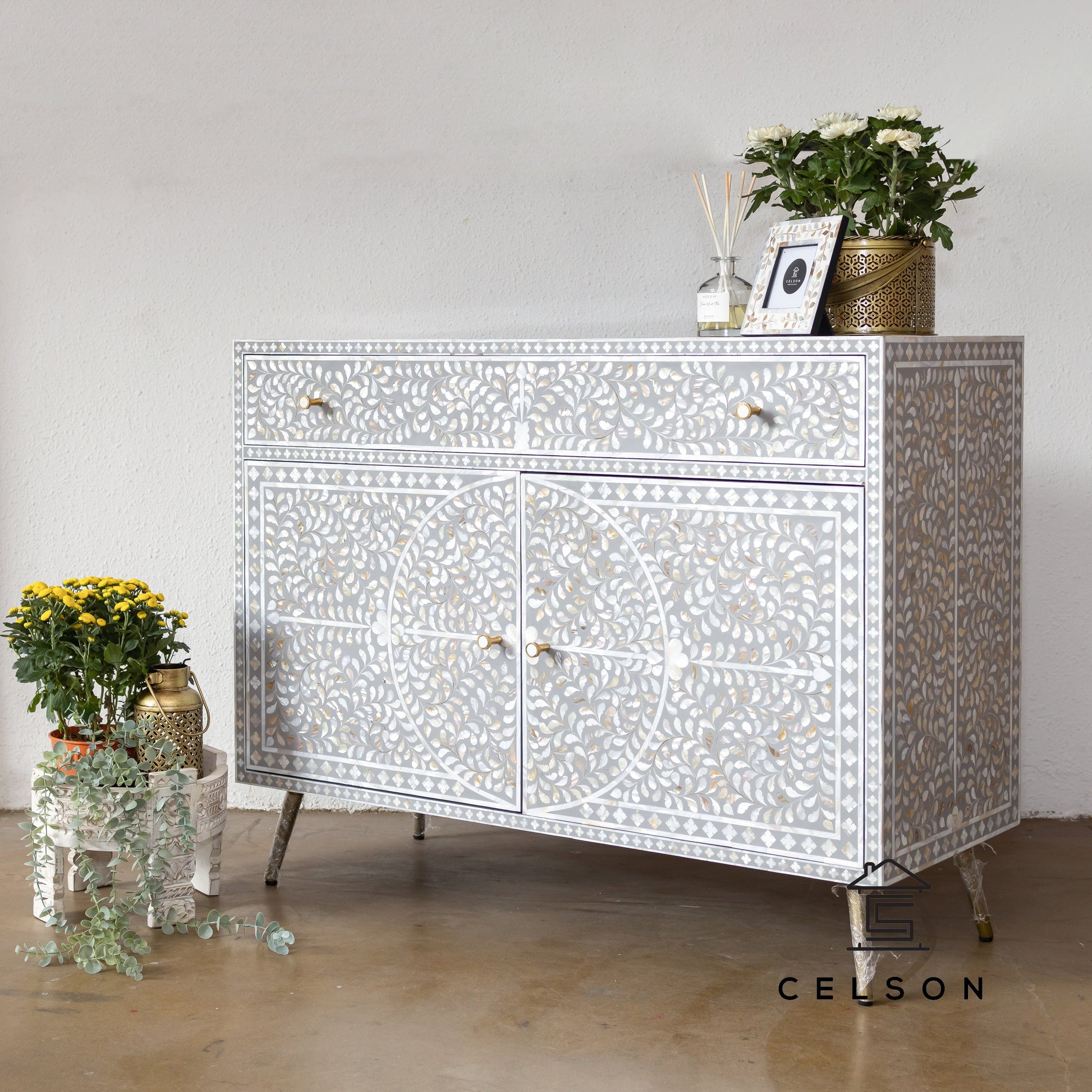 Hari Mother of Pearl inlay Cabinet