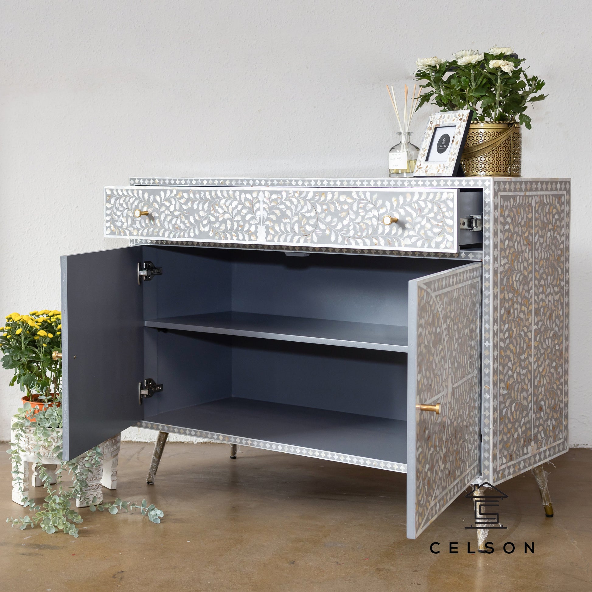 Hari Mother of Pearl inlay Cabinet