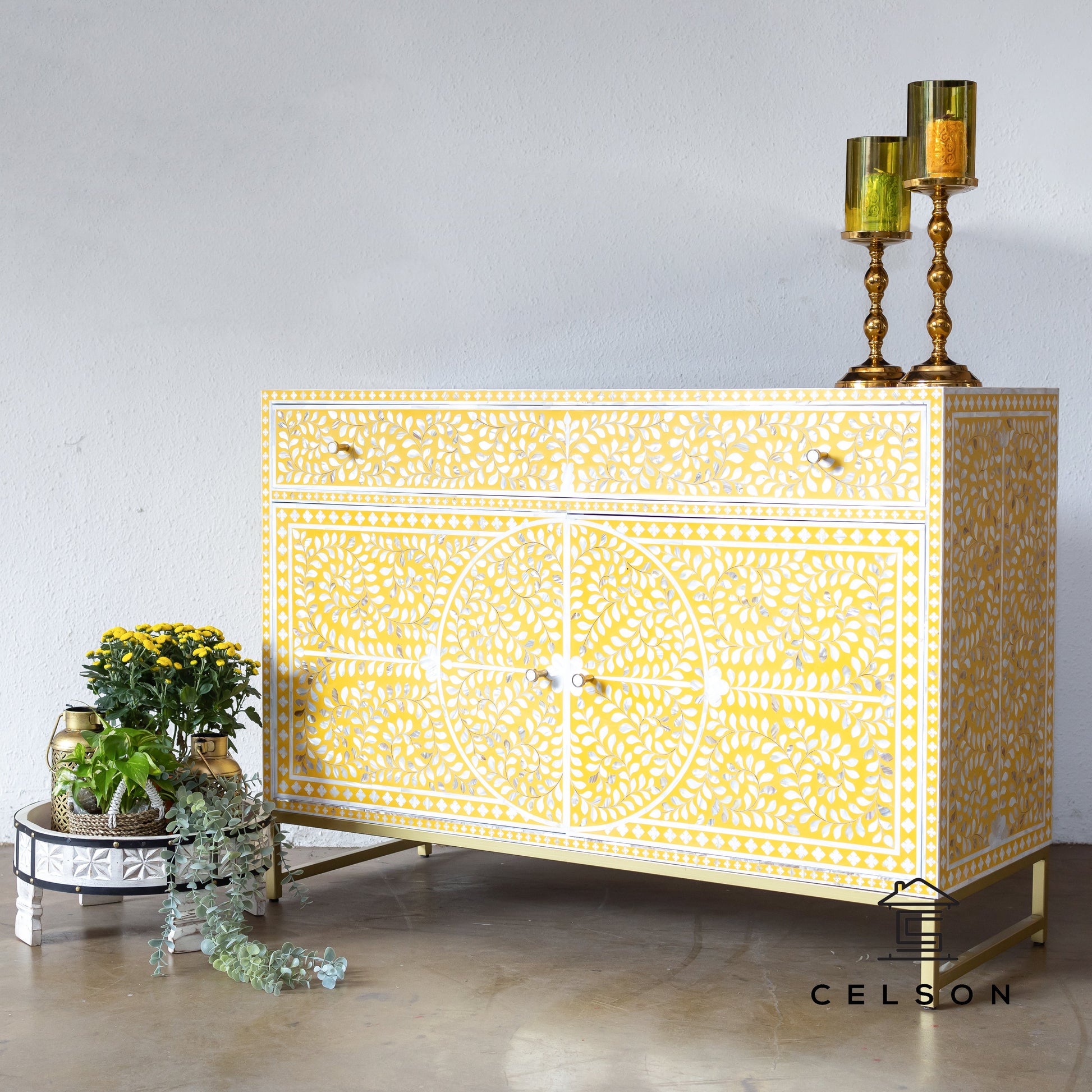 Sara Mother of Pearl Inlay Chest of Drawer