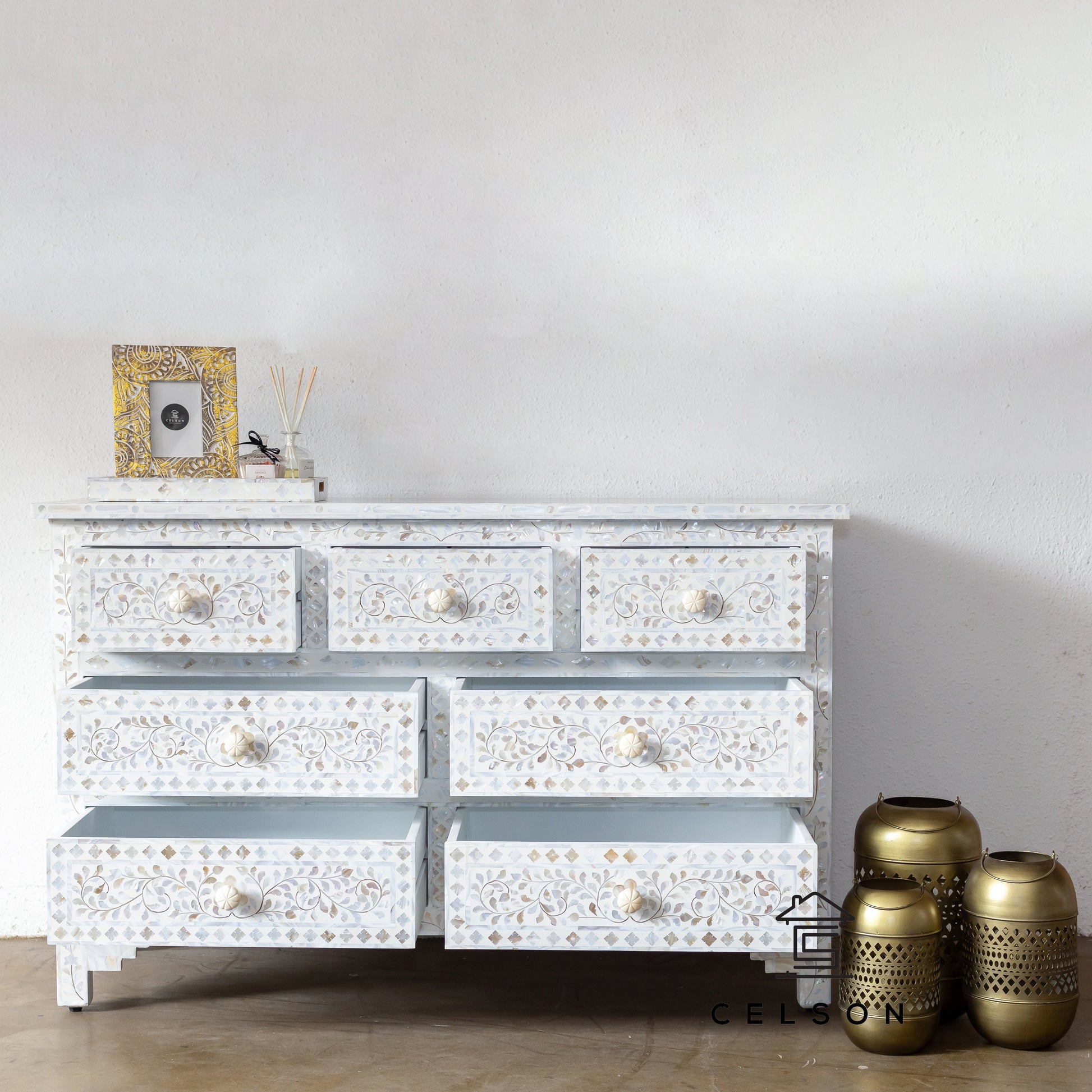 Luca Mother of Pearl Inlay Dresser