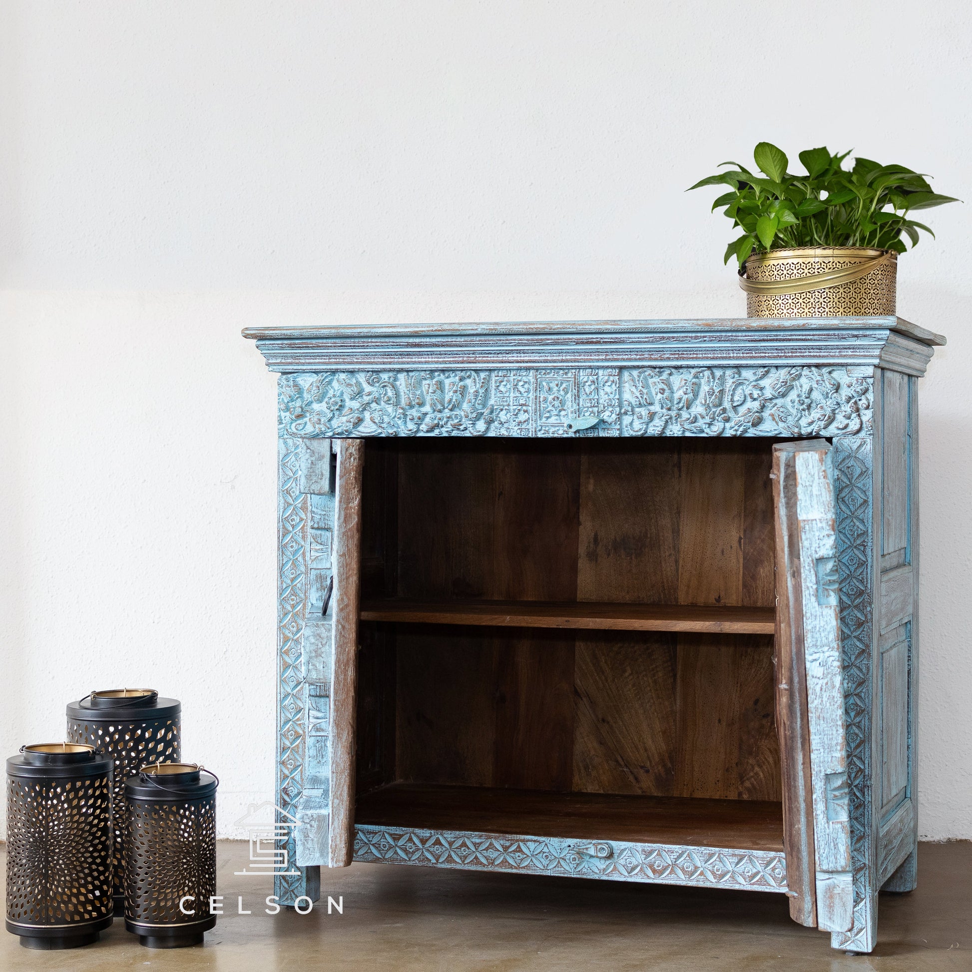 Sahiba Carved Wooden Chest