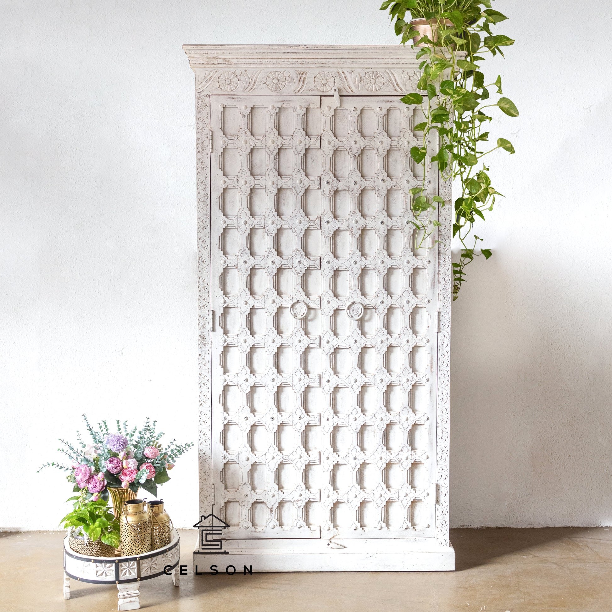 Alisha Hand Carved Almirah