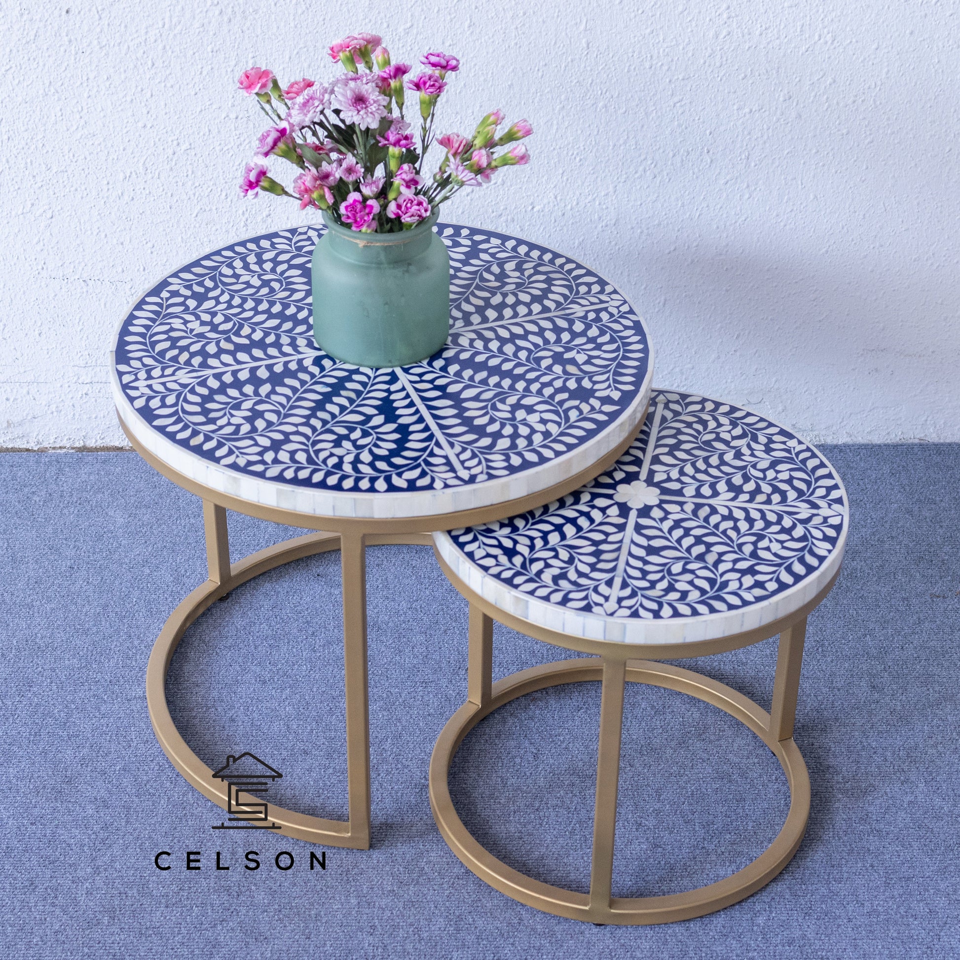 Michelle Nesting Bone Inlay Coffee Table