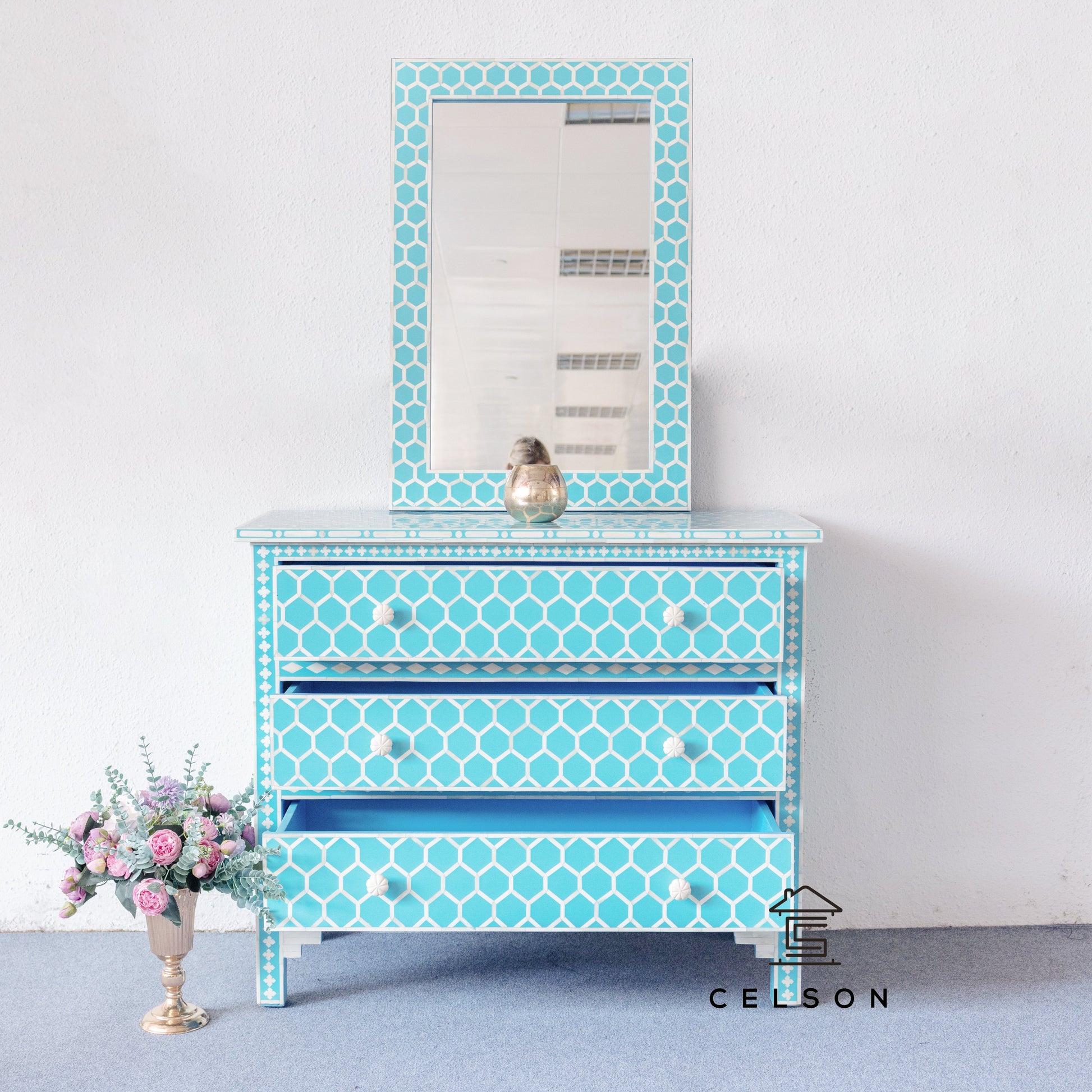 Pete Bone Inlay Chest with Mirror
