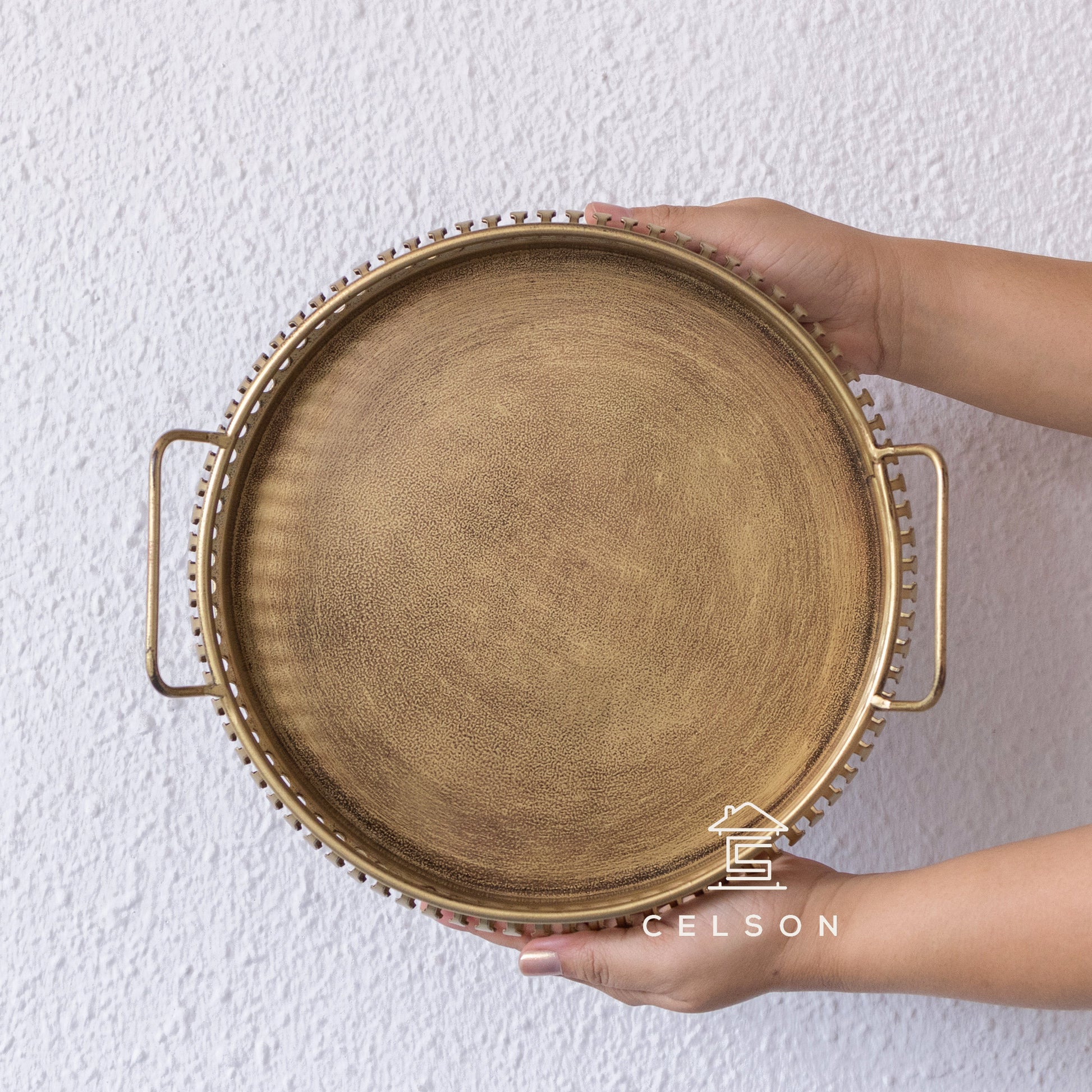 Yuna Brass Finish Tray