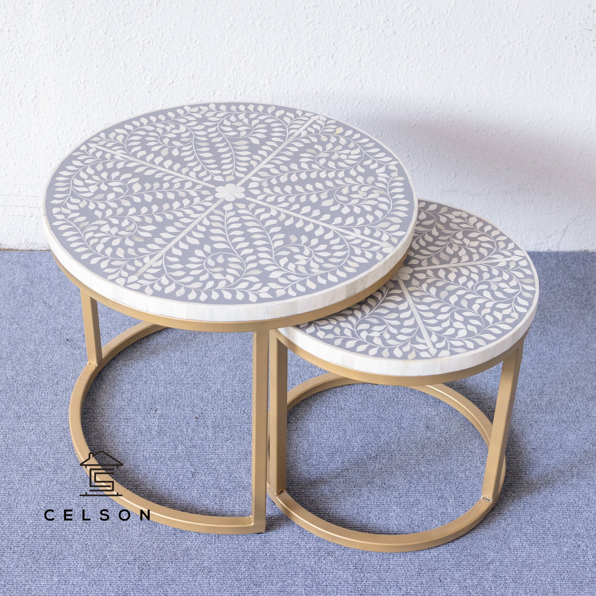 Michelle Nesting Bone Inlay Coffee Table